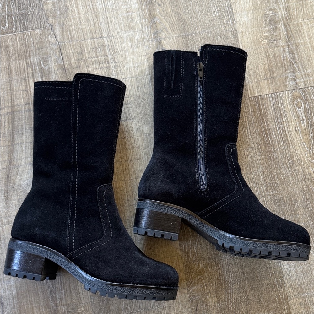 Black Suede Boots with shearling Lining